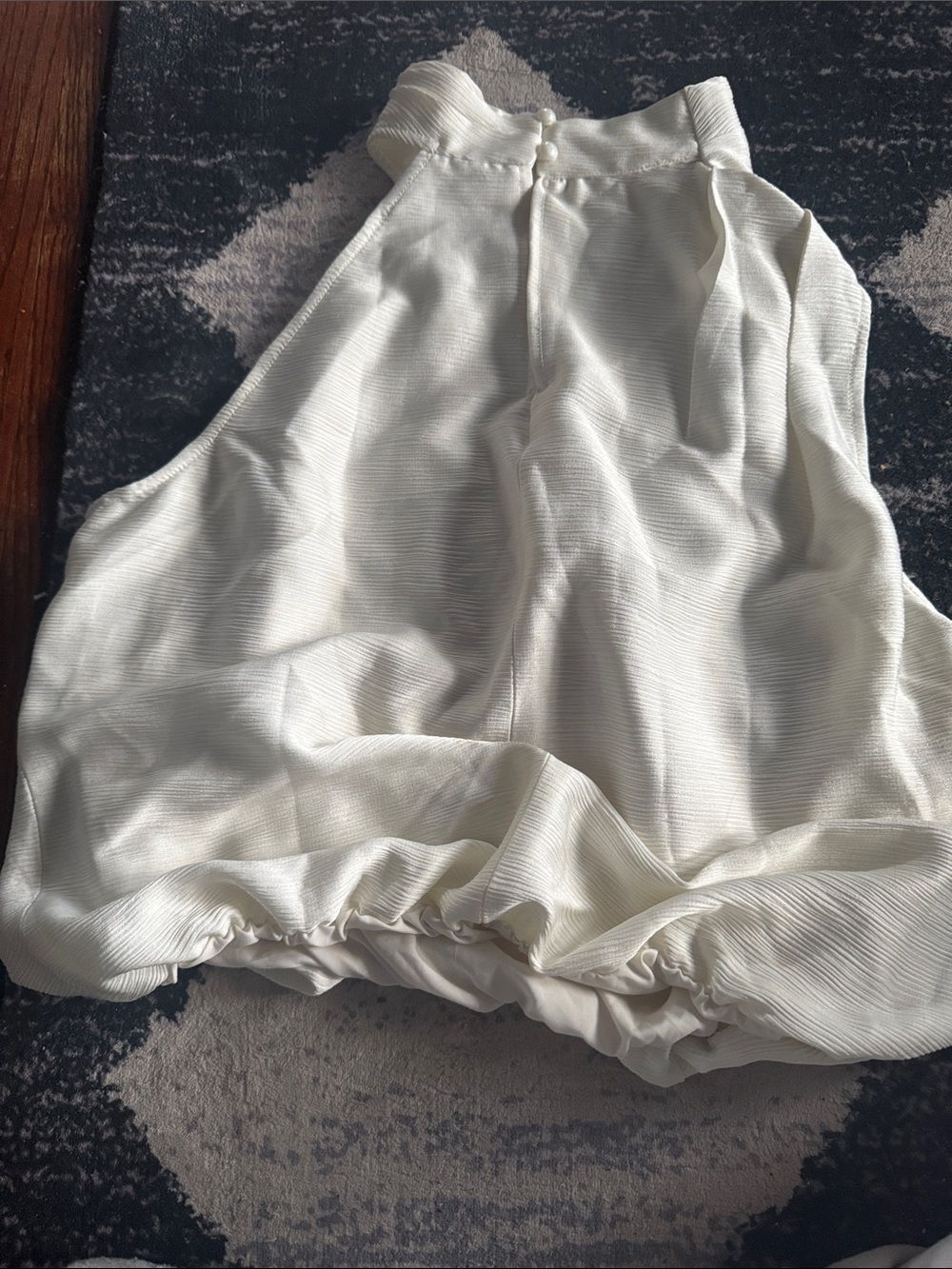 Commense Satin Draped High Neck Sleeveless Top - Picture 4 of 4